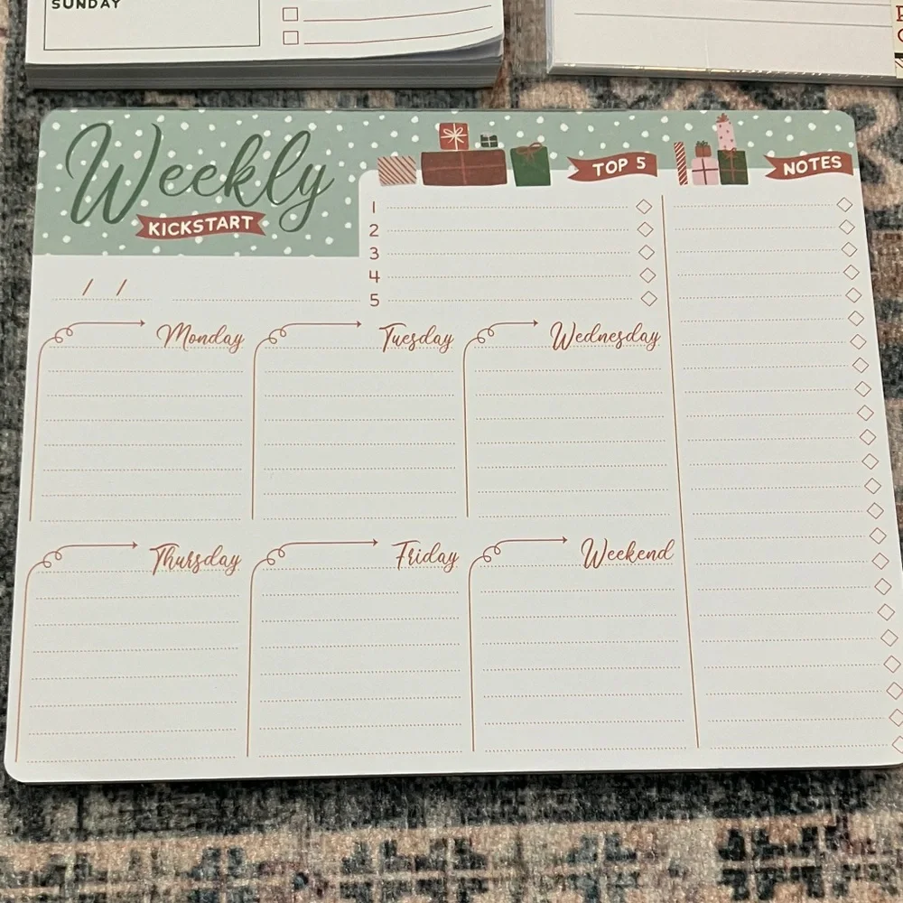 Holiday Weekly Planner and Recipe Card Set